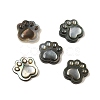Natural Black Lip Shell Cat Paw Print Beads SHEL-M021-04-1