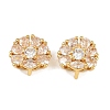 Flower Brass Micro Pave Cubic Zirconia Multi-Strand Links KK-Z122-07G-1