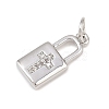 Brass Micro Pave Clear Cubic Zirconia Pendants KK-G544-08P-01-2