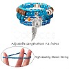 5Pcs 5 Style Wood & Glass Seed & Acrylic Beaded Stretch Bracelets Set with Baseball JB709A-2