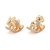 Brass Pave Clear Cubic Zirconia Pendants KK-T081-01G-2