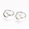 Tarnish Resistant Adjustable 304 Stainless Steel Finger Rings Components STAS-L193-P-10mm-1