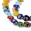 Handmade Millefiori Glass Heart Bead Strands LK-P017-06-2