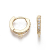 Brass Micro Pave Cubic Zirconia Huggie Hoop Earring Findings X-KK-T063-012-NF-2