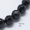 Natural Black Spinel Beads Strands G-G213-6mm-36-1