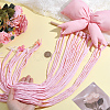 Polyester Bowknot & Wood Hair Clips Storage Hangers with Yarn AJEW-WH0596-944-3