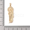 Brass Clear Cubic Zirconia Pendants KK-Z050-02G-3