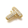 Brass Micro Pave Cubic Zirconia Letter Links KK-I717-04T-2