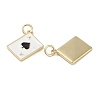 Playing Card Rack Plating Brass Enamel Pendants KK-G512-11G-01-2