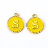Golden Plated Alloy Enamel Charms X-ENAM-S118-09S-2