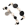 2Pcs Glass & Synthetic Turquoise Beads Stretch Bracelets BJEW-JB12483-02-4