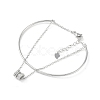 Brass Micro Pave Clear Cubic Zirconia Column Charm Bangles LS-BJEW-L691-02P-1