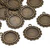 Vintage Flat Round Alloy Pendant Cabochon Settings LS-PALLOY-N0088-66AB-NF-1