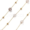 Natural Grey Agate & 304 Stainless Steel Beads Link Chains CHS-K021-08A-11-1
