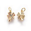 Brass Micro Pave Cubic Zirconia Charms ZIRC-E161-24G-1
