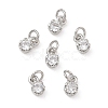 Brass Micro Pave Clear Cubic Zirconia Charms KK-D289-48A-P-1