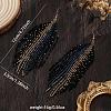 Bohemian Handmade Glass Seed Beads Tassel Dangle Earrings ZR0376-4