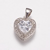 Brass Micro Pave Cubic Zirconia Charms ZIRC-E143-58B-P-1