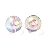 UV Plating Transparent Rainbow Iridescent Acrylic Beads OACR-F004-01A-3