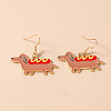 Alloy Enamel Dangle Earrings for Women WG0252C-04-1