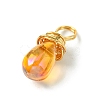 Wire Wrapped Electroplate Glass Pendant PALLOY-JF02469-4