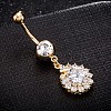 Brass Cubic Zirconia Navel Ring AJEW-EE0004-09-4