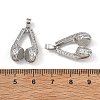 Brass Micro Pave Clear Cubic Zirconia Pendants CU-L277-12P-3