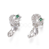Brass Micro Pave Cubic Zirconia Ice Pick Pinch Bails ZIRC-L093-11P-1
