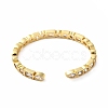 Cubic Zirconia Rectangle & Heart Wrap Open Cuff Bangle BJEW-E378-01G-2