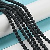 Grade A Natural Black Agate Beads Strands G447-2-4