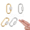 4Pcs 2 Colors 304 Stainless Steel Screw Carabiner Lock Charms STAS-HY0001-95-1