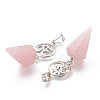 Natural Rose Quartz Pendants G-O194-06-3