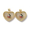 Brass Cubic Zirconia Pendants KK-G453-25G-2