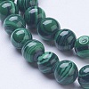 Synthetic Malachite Beads Strands G-D855-02-6mm-3