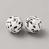 Printed Silicone Focal Beads LS-SIL-WH0003-14-2