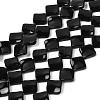 Natural Black Stone Beads Strands G-L239-18-1