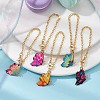 Butterfly Printed Alloy Cup Pendant Decorations HJEW-JM01345-4