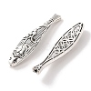 Tibetan Style Zinc Alloy Lotus Flower Pattern Fish Beads X-PALLOY-P078-01-2