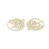 Rack Plating 201 Stainless Steel Filigree Pendants STAS-T057-49G-3