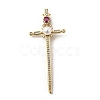 Brass Micro Pave Cubic Zirconia Pendants KK-H267-047G-01-1