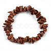 Unisex Chip Synthetic Goldstone Beaded Stretch Bracelets BJEW-S143-04-2