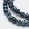 Natural Snowflake Obsidian Beads Strands G-K287-03-8mm-3