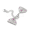 Brass Micro Pave Cubic Zirconia Chain Extender with Glass KK-G474-10P-02-2