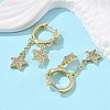 Brass Micro Pave Clear Cubic Zirconia Huggie Hoop Earrings EJEW-K083-43G-3