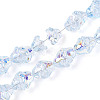 Electroplate Transparent Glass Beads Strands EGLA-N020-03G-1