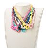 13Pcs 13 Colors Personalized ABS Plastic Cable Chain Necklaces NJEW-JN03483-5