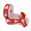 25 Yards Flat Christmas Theme Printed Polyester Grosgrain Ribbon OCOR-C004-04A-1