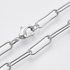 Brass Round Oval Paperclip Chain Necklace Making MAK-S072-05B-P-1