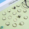 15Pcs 15 Style Crystal Rhinestone Rhombus & Lotus & Crown Finger Rings Set JR940A-2