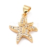 Brass Micro Pave Clear Cubic Zirconia Pendants ZIRC-L100-068G-2